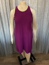 Eileen Fisher Fuscia Organic Cotton Hemp Scoop Neck Tank Dress Women's Size XL