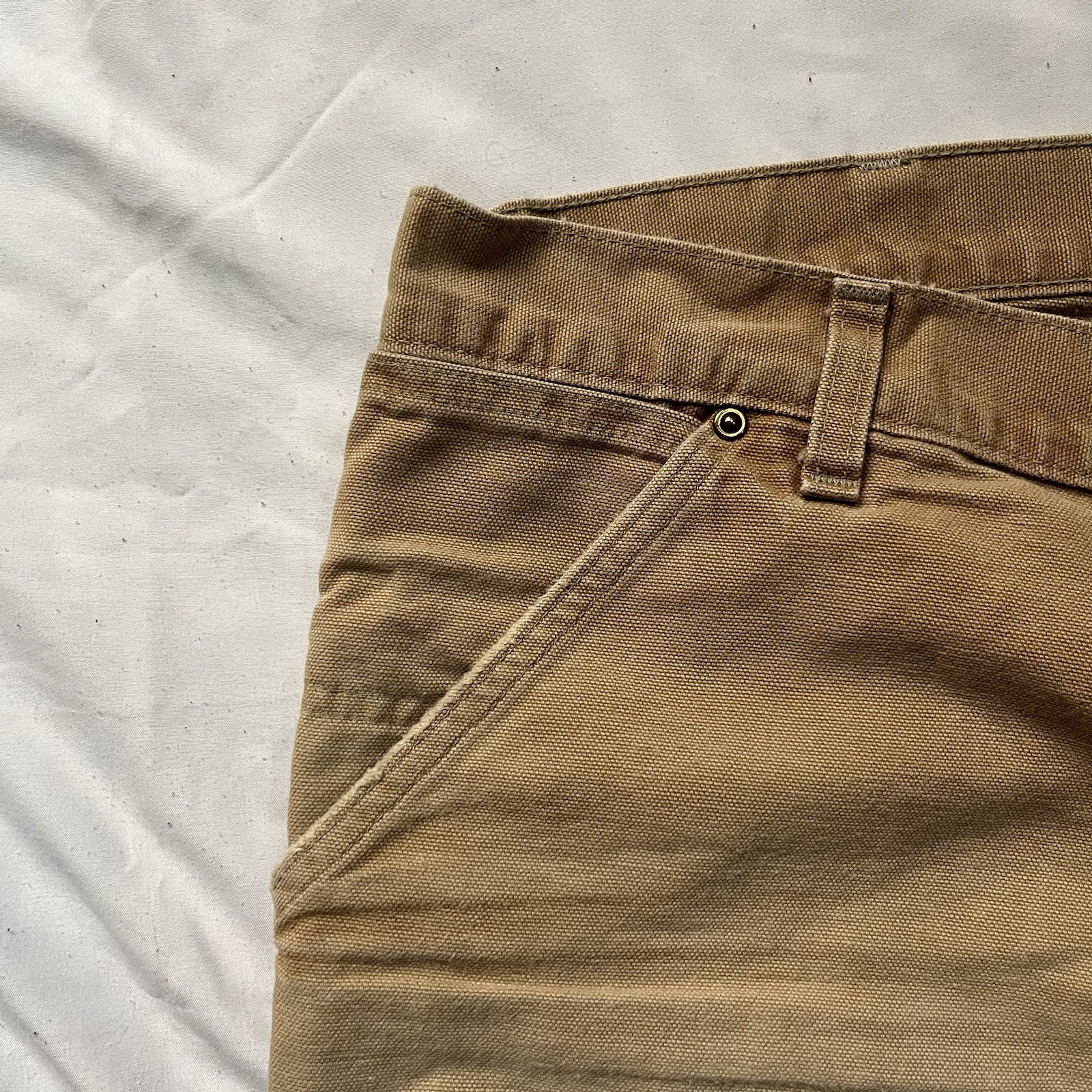 CARAHARTT B01 USA Made Men’ 38x30 Brown Duck Canvas Double Knee Carpenter Pants  thumbnail 7