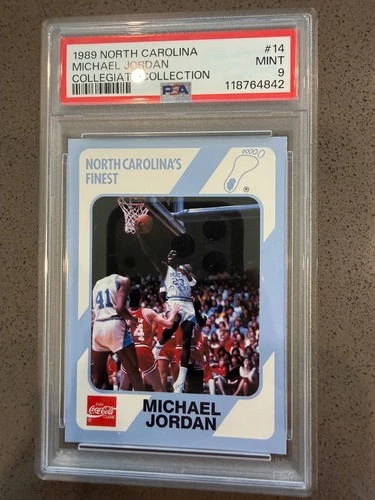 1989 North Carolina Michael Jordan Collegiate Collection PSA 9 Card #14