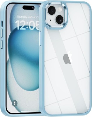 iPhone 14 Plus Case, Crystal Clear Hard PC Back + Soft TPU Frame Shockproof Sky
