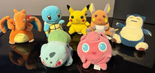 Vintage 1998 Pokemon Hasbro Nintendo Plush Lot 7 Pikachu Charizard Snorlax