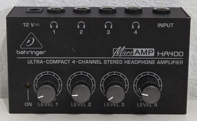 Behringer MicroAmp HA400 Ultra Contact 4 Channel Stereo Headphone Amplifier