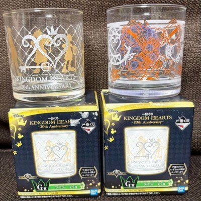 Kingdom Hearts 20th Anniversary Glass Cup Roxas Sora 2 Pack Authentic