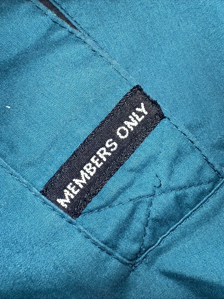 Members Only Jacket Vintage Rare Turquoise Green Color Full Zip Bomber - Image 2 of 4
