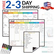 Magnetic Dry Erase Monthly Calendar Set - 14.5"x11" Monthly and Weekly Calend...