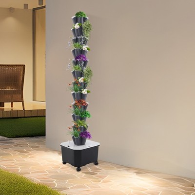 12-Tier 60-Hole Hydroponics Tank, Hydroponic Grow Tower, Hydroponic Growing Kit