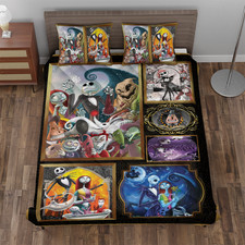Never Too Old For Nightmare Before Christmas Spooky Halloween Quilt Bed Set