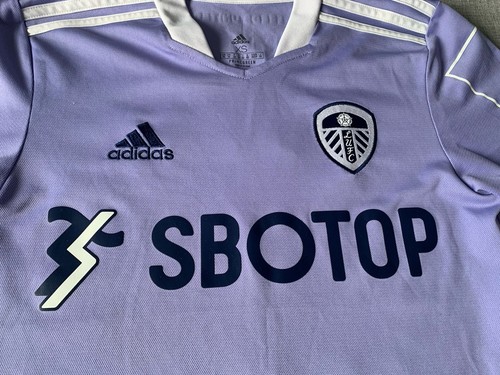 Leeds United 21/22 Flieder 3rd Shirt Adidas XS 18" Pit To Pit - Bild 3 von 10
