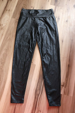 Faux Leather Leggings Women Sz M 27x26 Stretch Pant Black Sleek