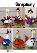 Simplicity Porch Lawn Geese Clothes Pattern Thanksgiving Pilgrims Pumpkin + 23in
