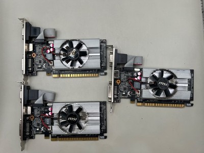 LOT OF 3 MSI GeForce 210 1GB PCI Express 2.0 x16 HDMI N210-MD1G/D3 Graphics Card