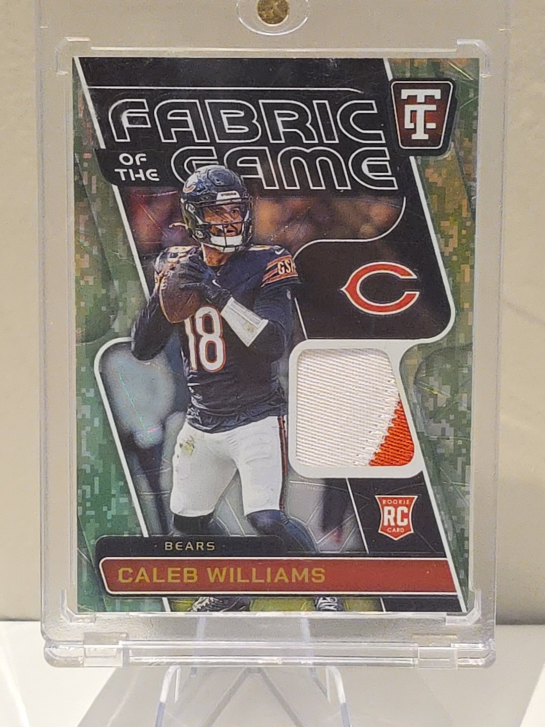Caleb Williams Panini Totally Certified Fabric of the Game Rookies #FGRCBW Mirror Platinum Camo