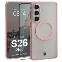 HandyhüLle + Glas FüR Galaxy S26 Plus Bizon Case Cover Etui GetöNt-Hellrosa