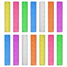 14 Packs 6 Inch Small Rulers for Kids, Plastic School Ruler with Inches and C...