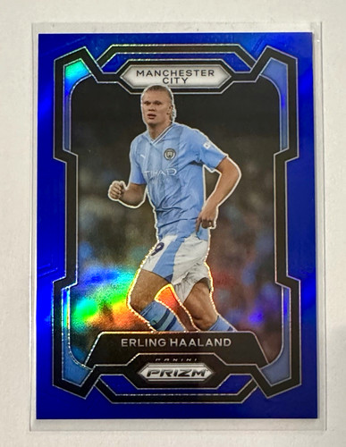2023-24 Panini Prizm Premier League EPL  Erling Haaland #3 Blue Prizm /299