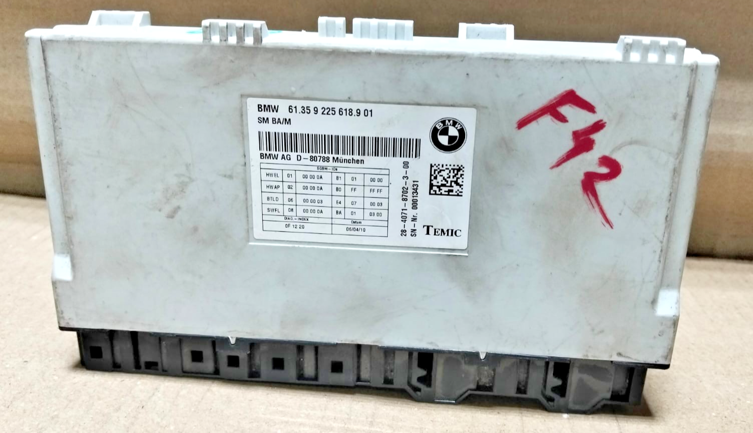 Seat Control Unit BMW F01 F10 Module ECU Electronic Module Memory 9225618