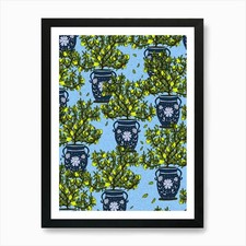 Chinese Vases Pattern Art Print Framed Wall Art Poster Canvas Print Picture