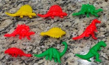 1980  s Plastic Dinosaurs Lot of 9 Prehistoric T-Rex Stegosaurus Brachiosaurus  