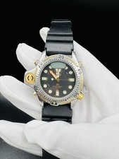 RARE C023-089405 Y CITIZEN PROMASTER BLACK DIAL ST. STEEL MEN'S WATCH(UNTESTED)