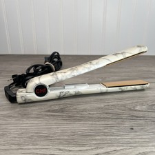 CHI Tourmaline Ceramic Flat Iron Hair Straightener 1" Modern Marble White