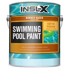 Insl-X Indoor and Outdoor Satin Black Synthetic Rubber Swimming Pool Paint 1 gal