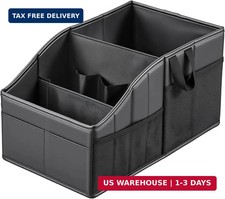 WHHMK Sturdy Leather Car Storage Support Up to 33 LB of Weight, Black