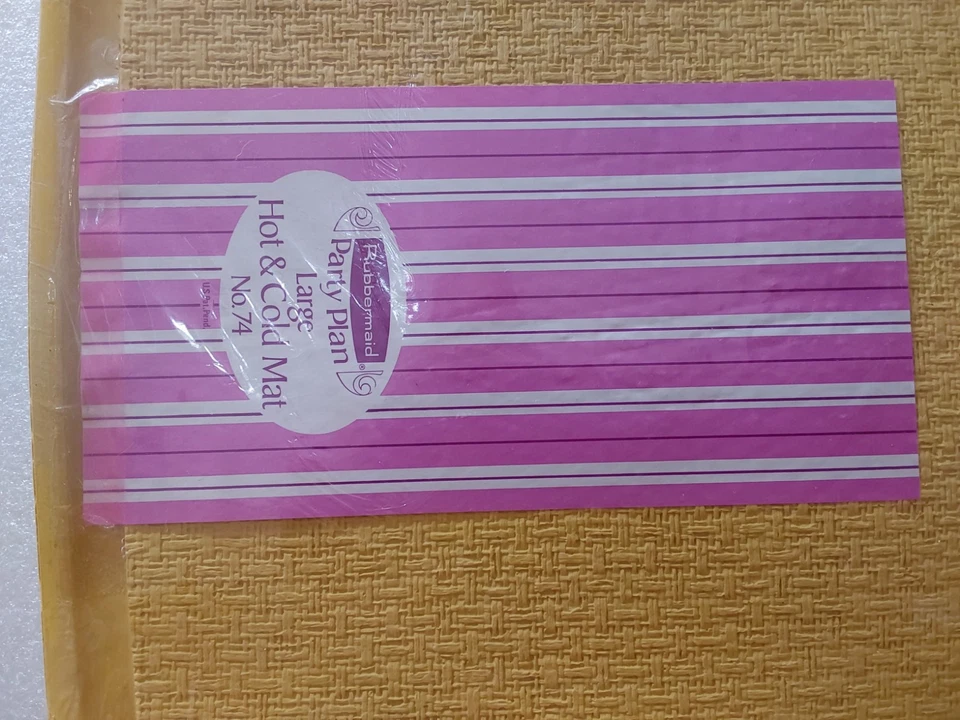 Alfombra Rubbermaid Party Plan Hot Cold grande estado amarillo vintage 18,75x14 Foto 2 de 4