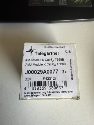 Telegärtner J00029A0077 1xRJ45 T568B Cat.6A ISO AMJ-Modul K Keystone