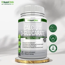 Calcium D-Glucarate - 500mg - 120 Natural Keto-Friendly Vegan Detox Capsules