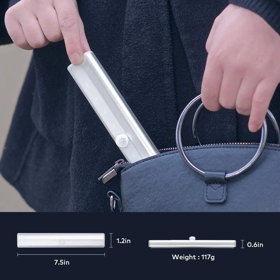 Wireless Under Cabinet Lighting LED Motion Sensor Battery Operated Closet 6pack - Image 3 of 4