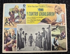 Four Rode Out Original Mexican Lobby Card - Pernell Roberts - 11”X14”