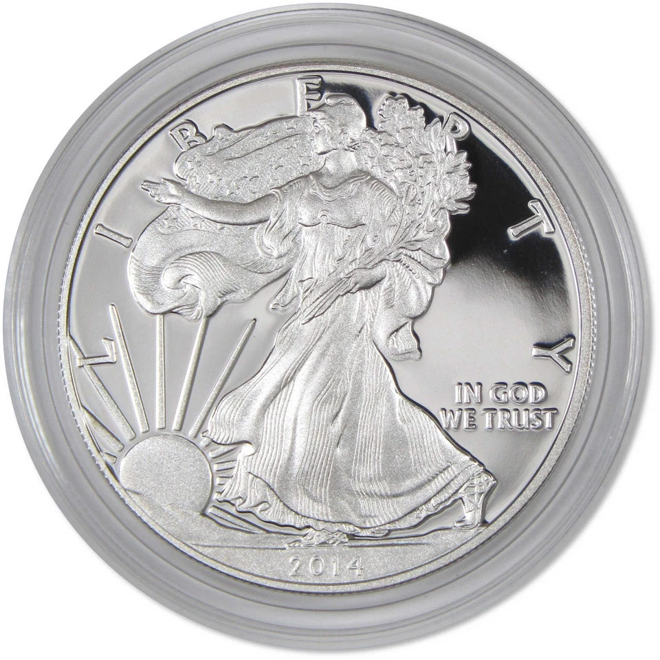 2014 W American Silver Eagle Choice Proof Bullion $1 Coin OGP COA - Image 2 of 4