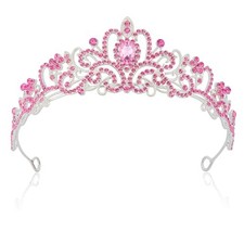 Crown,Tiaras for Women,Crystal Tiaras for Girls Princess Crown Queen Crown Pink
