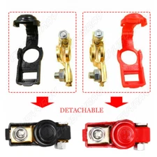 2 Car Battery Terminal Connector Post Positive Negative Heavy Duty Universal