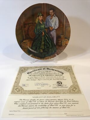 Vintage Collector Plate Knowles Scarlett's Green Dress 1984 Gone With The Wind | eBay Vintage Collector Plate Knowles Scarlett's Green Dress 1984 Gone With The Wind | eBay