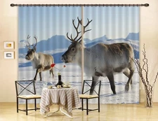 3D Snow Animal Elk ZHUA2545 Photo Curtain Window Blockout Fabric Amy 2023