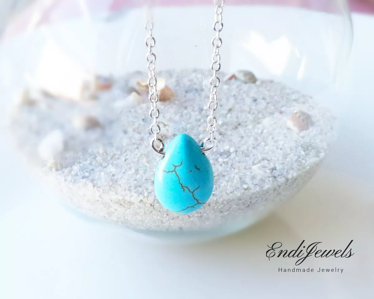 Tiny turquoise deals necklace