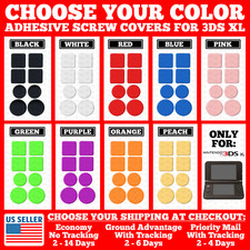 Adhesive Screw Hole Rubber Dust Cover Plug For Nintendo 3DS XL/LL - CHOOSE COLOR