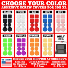 Adhesive Screw Hole Rubber Dust Cover Plug For Nintendo 3DS XL/LL - CHOOSE COLOR