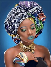 Bead Embroidery Kit DIY Needlepoint Beading Beadwork African Woman