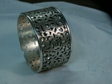 ...Silver Tone Wide Detailed Design Bangle Bracelet...Must see...