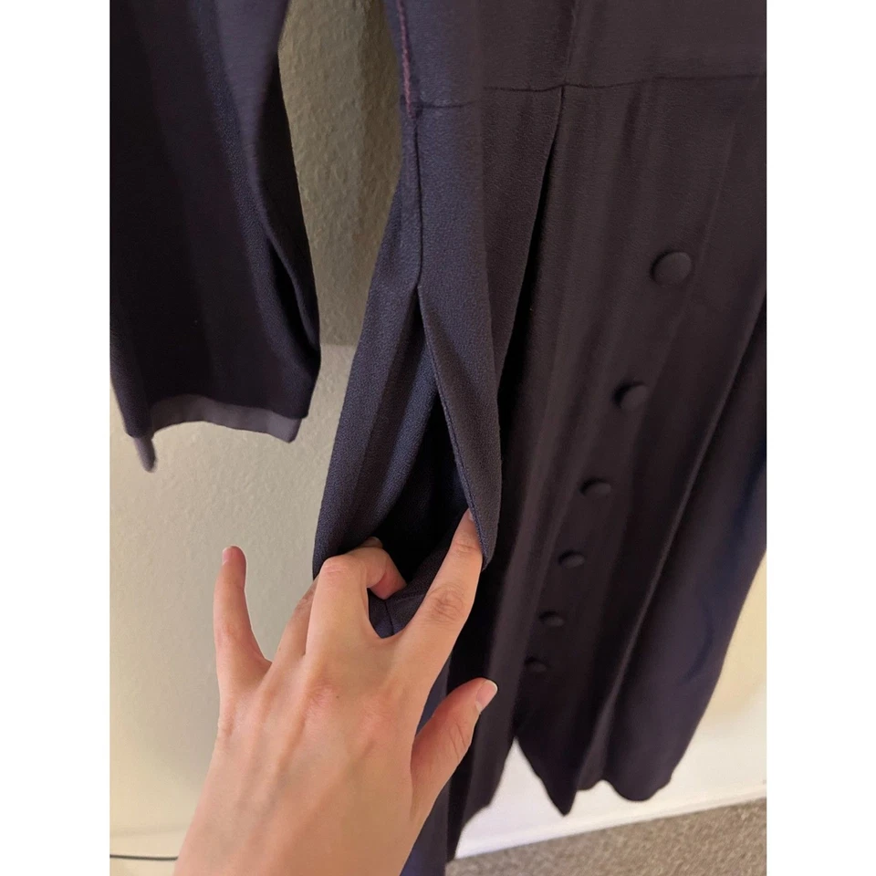 Vestido vintage para mujer Carol Anderson 100 % rayón manga larga talla 8 Foto 4 de 4