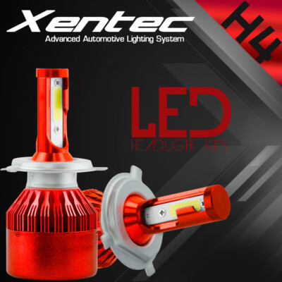 2PCS 200W H4 9003 LED Light Headlight Hi/Lo CREE 6000K White Car Bulbs HB2