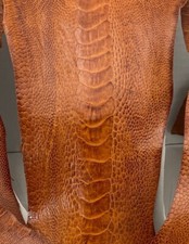 Ostrich Legs Skin Leather, Chestnut Color Gra...