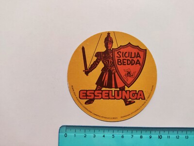 Aufkleber Esselunga Sicilia Bedda Sticker Autocollant Vintage 80er Original