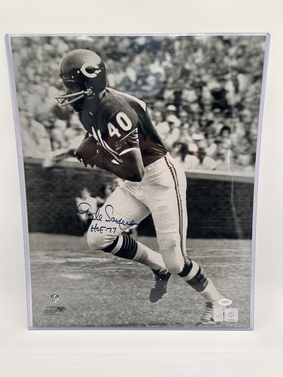 Gale Sayers Autographed Signed Chicago Bears 16X20 PHOTO 1977 HOF INSCRIPTION JSA HOLO 