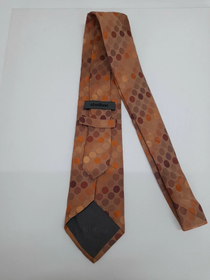 STRELLSON cravatta tie 100%seta multicolore geometrico necktie A175 - Imagen 4 de 4