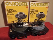 2 Vintage Kodak Carousel 650  760H Slide Projectors W/2 Remotes  6 Slide Tray