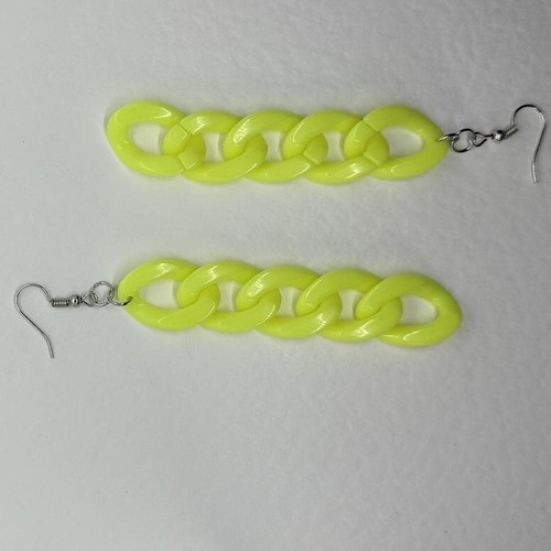 Acrylic chain earrings, long kitsch earrings pink blue purple 10.5 cm long - Picture 44 of 84