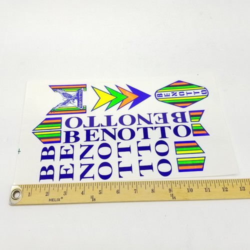 Juego de calcomanías Benotto italianas de colección marco pegatinas ciclismo azul amarillo verde brillo - Imagen 8 de 9